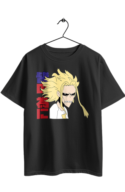 Футболка оверсайз з принтом "Моя академія героїв Всемогутній". All might, my hero academia, yagi toshinori, академія юей, аніме, всемогутній, манга, моя геройська академія, один за всіх, тошинорі ягі. 2070702