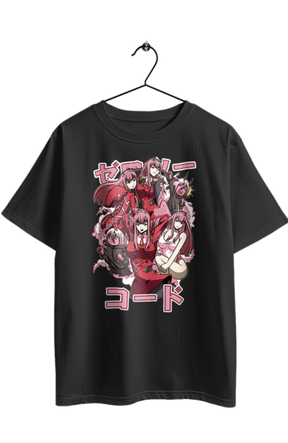 Футболка оверсайз з принтом "Коханий у Франксі Zero Two". Anime, manga, zero two, аніме, зеро ту, коханий у франксі, манга, милий у франксі, нуль два. 2070702