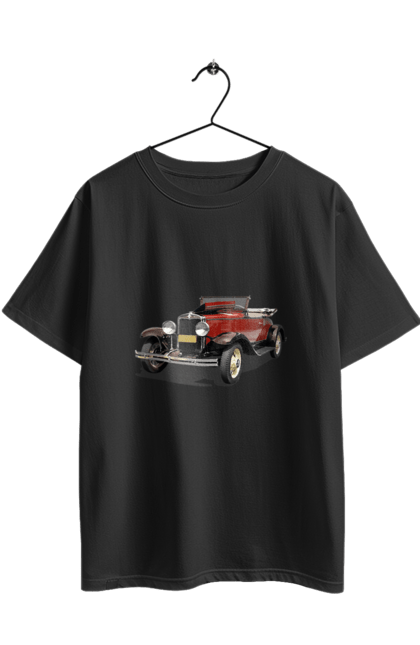 Футболка оверсайз з принтом "Авто.4". Авто, професійне фото, ретро авто, фото, червона гамма барв. 2070702