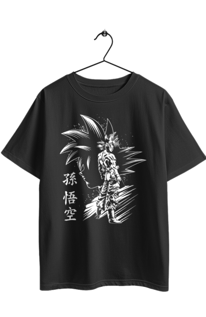 Футболка оверсайз с принтом Жемчуг дракона Сон Гоку. Anime, dragon ball, manga, son goku, tv series, аниме, гоку, жемчуг дракона, манга, сон гоку. 2070702