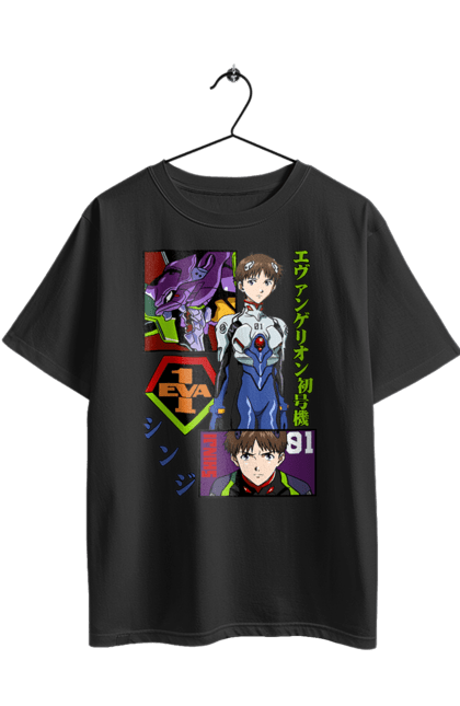 Футболка оверсайз з принтом "Євангеліон". Evangelion, neon genesis evangelion, аніме, єва 01, євангеліон, манга, синдзі, янгол. 2070702