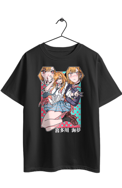 Oversized t-shirt with prints My Dress Up Darling. Anime, gyaru, manga, marin kitagawa, marine, my dress-up darling, porcelain doll. 2070702