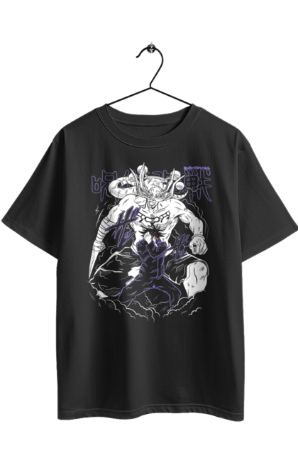 Oversized t-shirt with prints Jujutsu Kaisen Megumi. Anime, dark fantasy, fushiguro, fushiguro megumi, jujutsu kaisen, magic battle, manga, megumi, mystic. 2070702