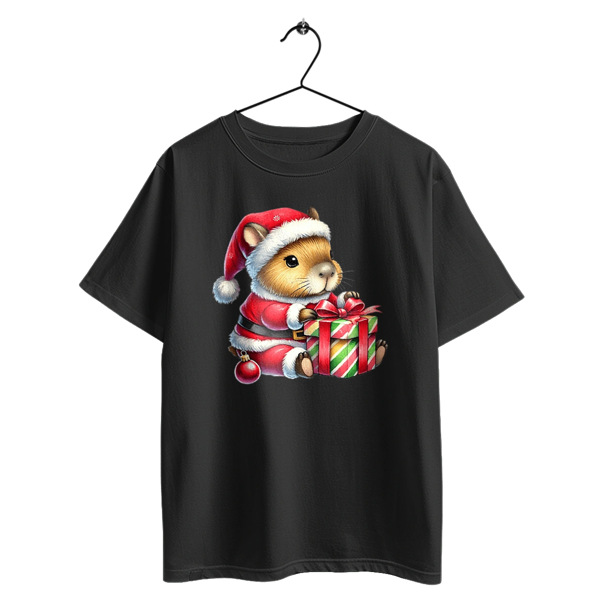 Christmas Capybara with a Gift