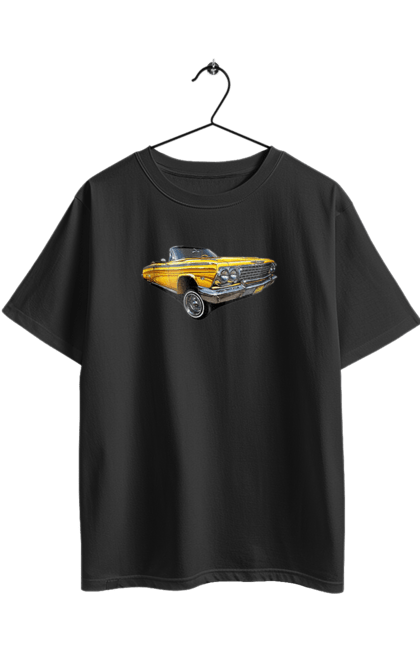 Футболка оверсайз з принтом "Автомобіль". Автомобіль, імпала, класика, лоурайдер, шевроле. 2070702