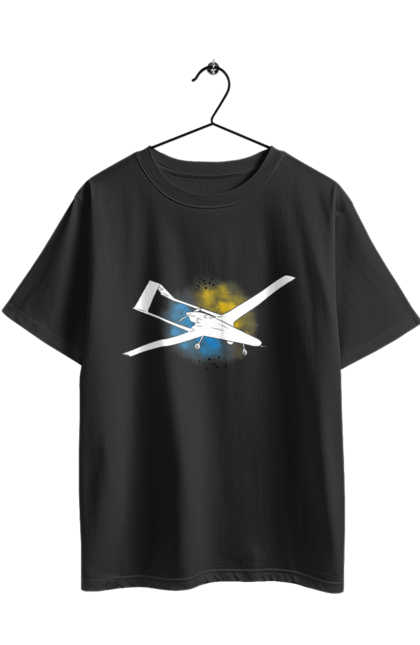 Oversized t-shirt with prints Bayraktar. Aquarelle, bayraktar, glory, sky, ukraine. 2070702