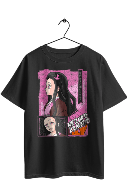 Футболка оверсайз з принтом "Винищувач Демонів Незуко". Demon slayer, kimetsu no yaiba, nezuko, аніме, винищувач демонів, манга, незуко, серіал. 2070702