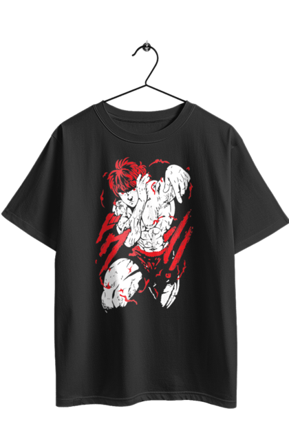 Футболка оверсайз з принтом "Боєць Баки". Anime, hanma baki, manga, аніме, боєць баки, бойові мистецтва, манга, серіал. 2070702