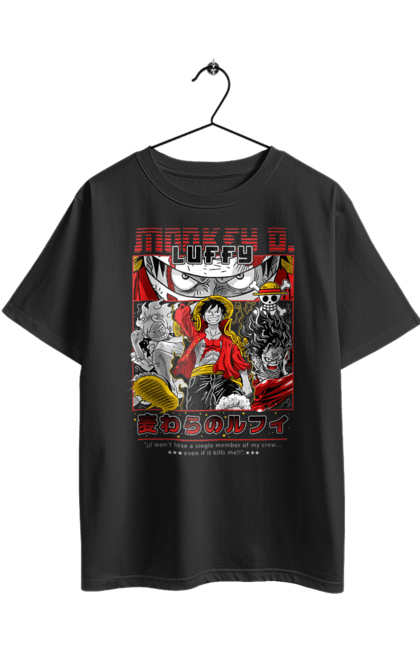 Футболка оверсайз з принтом "Ван Піс Луффі". Luffy, one piece, аніме, ван піс, великий куш, луффі, манга, монки де луффі, пірати. 2070702