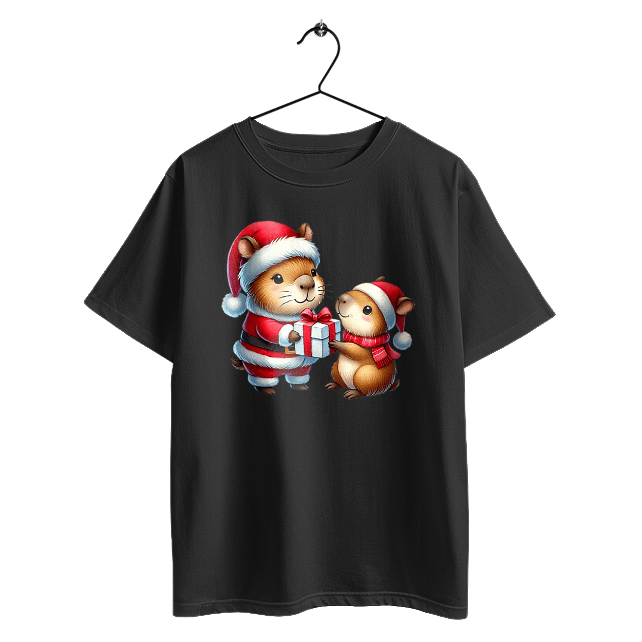 Christmas Capybara with a Gift