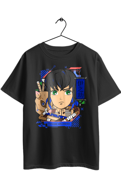 Футболка оверсайз з принтом "Винищувач Демонів Іноске". Demon slayer, inosuke, inosuke hashibira, kimetsu no yaiba, аніме, винищувач демонів, іноске, іноске хашибіра, манга. 2070702