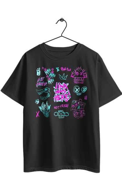 Футболка оверсайз з принтом "Аркейн". Arcane, fortiche, league of legends, riot games, аркейн, вай, джинкс, мультсеріал, фентезі. 2070702