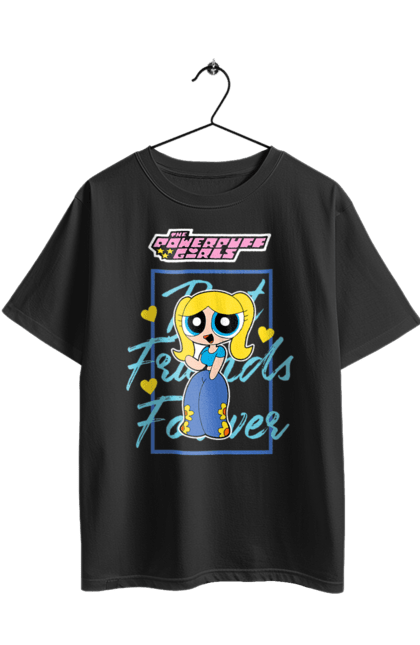 Футболка оверсайз з принтом "Круті дівчата Бульбашка". Bubbles, cartoon network, powerpuff girls, бульбашка, круті дівчата, мультсеріал, суперкрихітки. 2070702