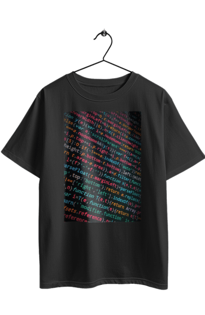 Футболка оверсайз з принтом "Код". Angular, c, css, html, it, javascript, jquery, php, python, react, svelt, vue, айтишник, айті, гумор, код, кодувати, прогер, програміст, програмісти, ти ж, ти ж програміст, тиж програміст. 2070702