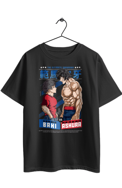 Футболка оверсайз з принтом "Боєць Баки". Anime, hanma baki, manga, аніме, боєць баки, бойові мистецтва, манга, серіал. 2070702