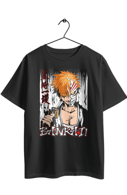 Футболка оверсайз з принтом "Бліч Куросакі Ічіґо". Anime, bleach, ichigo kurosaki, manga, аніме, бліч, ічіго, куросакі ічіґо, манга. 2070702