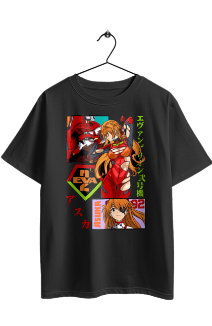 Футболка оверсайз з принтом "Євангеліон Аска". Asuka, аніме, аска, аска ленглі сорью, єва, єва 02, євангеліон, манга, меха, синдзі. 2070702