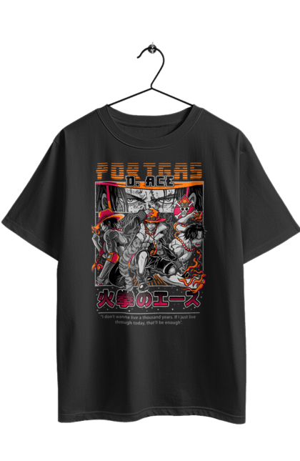 Футболка оверсайз з принтом "Ван Піс Портгас Д. Ейс". Fire fist, gol d. ace, one piece, portgas d. ace, аніме, ван пис, ван піс, гол д. ейс, манга, портгас д. ейс. 2070702