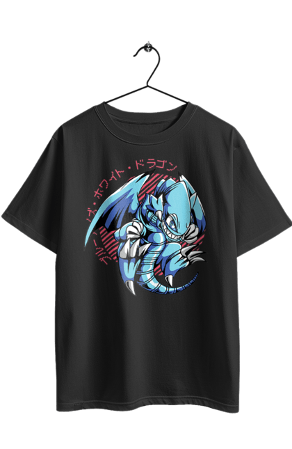 Футболка оверсайз з принтом "Yu Gi Oh! Blue Eyes Toon Dragon". Blue-eyes toon dragon, yu gi oh, аніме, гра, дракон, карти, манга. 2070702