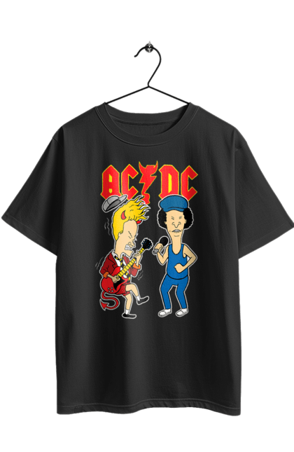 Oversized t-shirt with prints AC/DC. Ac dc, acd, blues rock, group, hard rock, music, rock n roll. 2070702