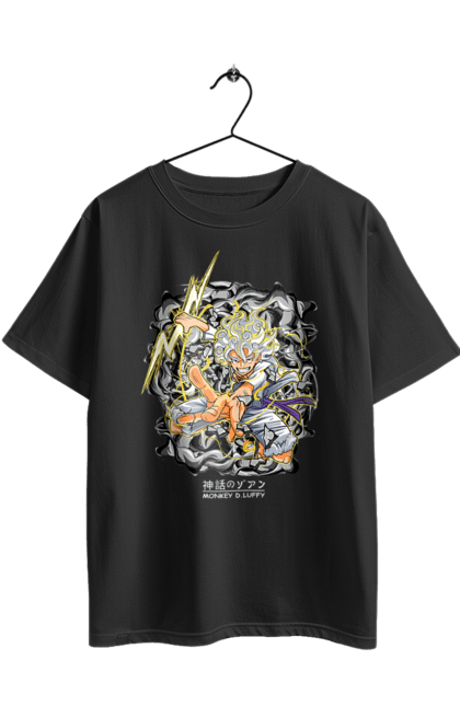 Футболка оверсайз з принтом "Ван Піс Луффі". Luffy, one piece, аніме, ван піс, великий куш, луффі, манга, монки де луффі, пірати. 2070702