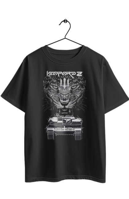 Футболка оверсайз з принтом "Леопард 2". Зсу, леопард, леопард 2, танк, танк леопард 2. 2070702