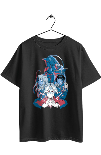 Футболка оверсайз з принтом "Сталевий Алхімік". Fullmetal alchemist, альфонс елрік, аніме, едвард елрік, комедія, манга, ранобе, сталевий алхімік, стімпанк. 2070702