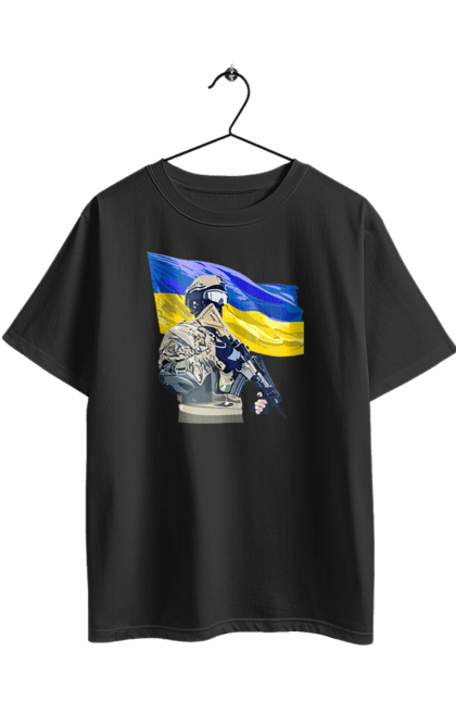 Футболка оверсайз з принтом "ЗСУ | Прапор". Війна, герб, збройні сили україни, зсу, патріотична, прапор україни, русский военный корабль, україна, українська символіка, флаг. 2070702