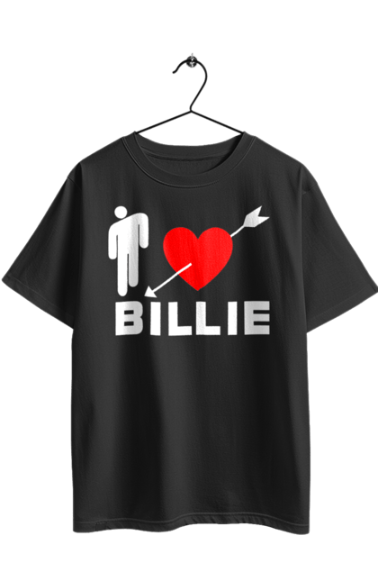 Футболка оверсайз з принтом "Біллі Айліш". Біллі айліш, логотип біллі айліш, принт біллі айліш, співачка біллі айліш. 2070702