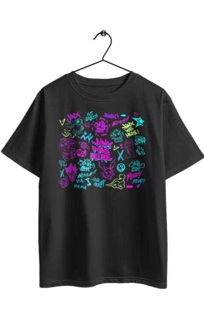 Футболка оверсайз з принтом "Аркейн". Arcane, fortiche, league of legends, riot games, аркейн, вай, джинкс, мультсеріал, фентезі. 2070702