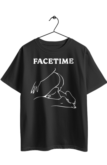 Футболка оверсайз з принтом "Фейстайм". Вульгарна, гумор, прикольна, смішна, фейстайм. 2070702