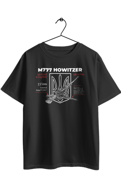 Футболка оверсайз з принтом "155 мм гаубиця M777". Archer, bayraktar, himars, javelin, m777, patriot, weapon, zaluzhny, гаубиця. 2070702