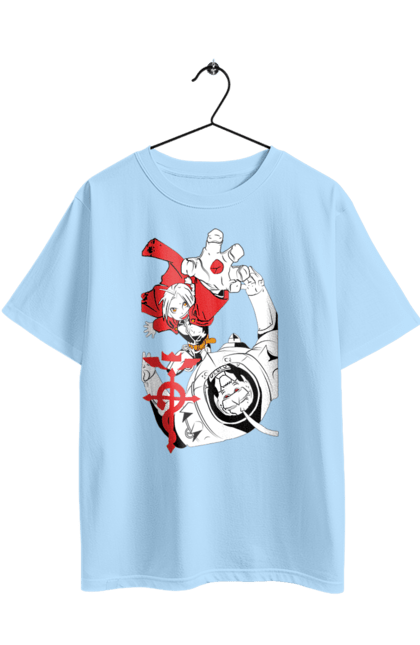 Футболка оверсайз з принтом "Сталевий Алхімік". Fullmetal alchemist, альфонс елрік, аніме, едвард елрік, комедія, манга, ранобе, сталевий алхімік, стімпанк. 2070702