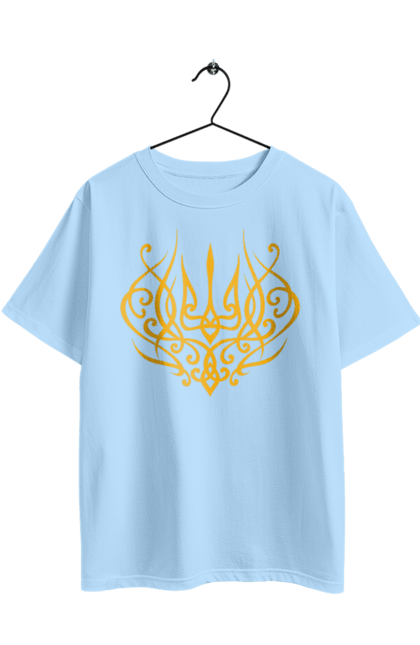 Oversized t-shirt with prints Emblem of Ukraine. Герб, герб україни, доброго вечора, зсу, патріотична, прапор. 2070702