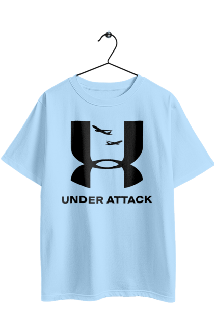 Футболка оверсайз з принтом "Under Attack black". Андер армор, бренди, гумор, приколи, прикольні, ундер армор. 2070702
