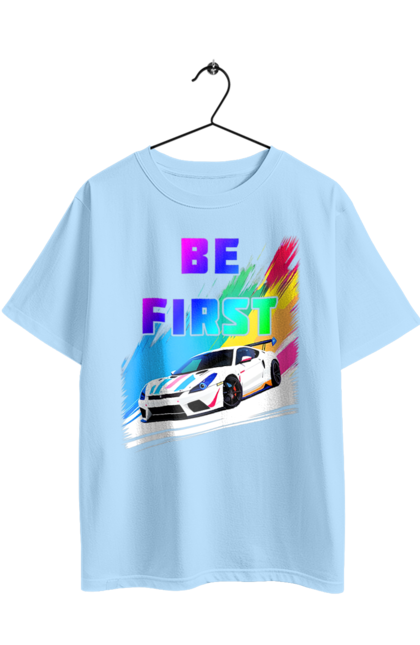 Oversized t-shirt with prints Race. Automobile, race, sport car, sports car. 2070702