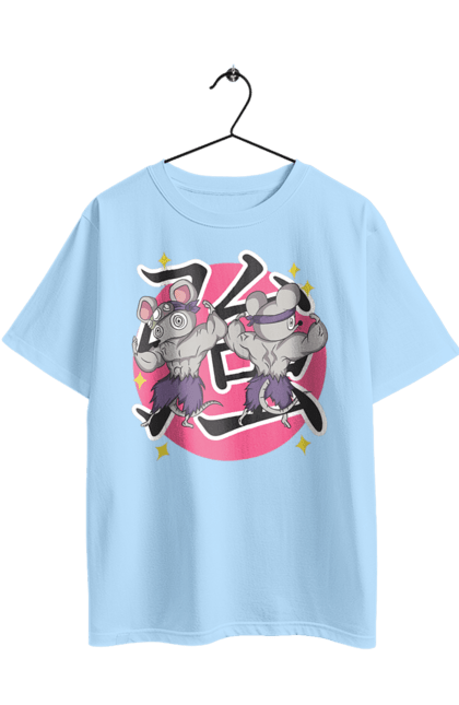 Oversized t-shirt with prints Demon Slayer Uzui Tengen's mice. Anime, demon slayer, kimetsu no yaiba, manga, mice, serial, tengen, tengen uzui, uzui. 2070702