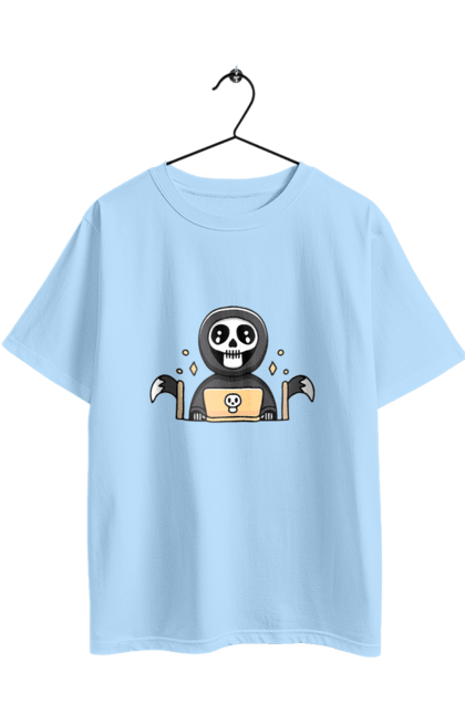 Oversized t-shirt with prints Dark rozrobnik programmer. Ah ti, brain, bug, computer, de bug, death, gamer, geek, gras in squid, hik, laptop, linux, php, prank, programmer, rosrobnik, smishne, smіkh. 2070702