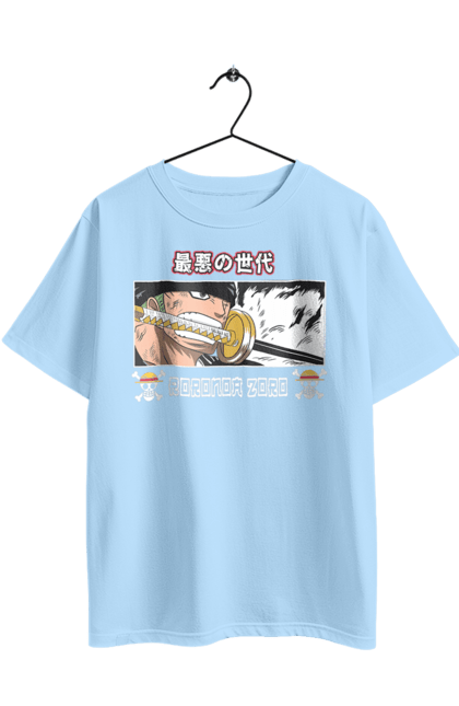 Футболка оверсайз з принтом "Ван Піс Зоро". One piece, roronoa zoro, аніме, ван пис, ван піс, зоро, манга, ророноа зоро, фехтувальник. 2070702