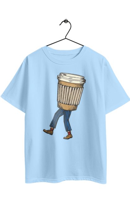 Футболка оверсайз з принтом "Людина Кава". Кава. 2070702