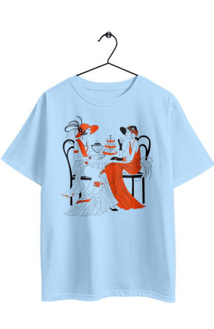 Футболка оверсайз з принтом "Дами В Червоному". Дами, посиденьки, чаювання. 2070702