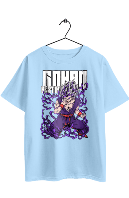 Oversized t-shirt with prints Dragon Ball Gohan. Anime, dragon ball, gohan, goku, manga, tv series, vegeta. 2070702