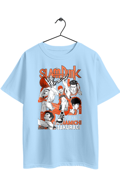 Oversized t-shirt with prints Slam Dunk Hanamichi Sakuragi. Anime, basketball, comedy, hanamichi sakuragi, manga, school, shonen, slam dunk, sports anime. 2070702