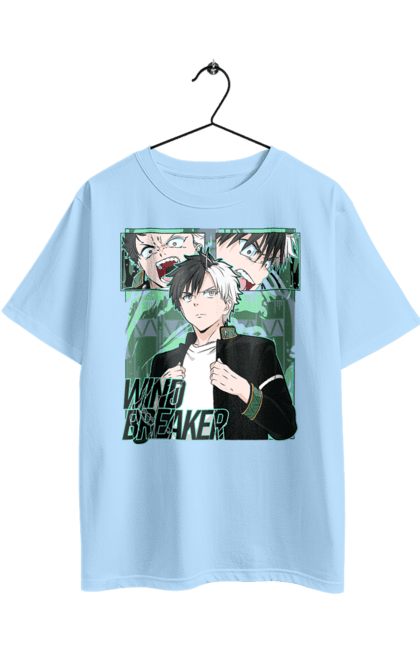 Oversized t-shirt with prints Wind Breaker Haruka Sakura. Anime, hakura, haruka sakura, manga, sakura, wind breaker, windbreak. 2070702