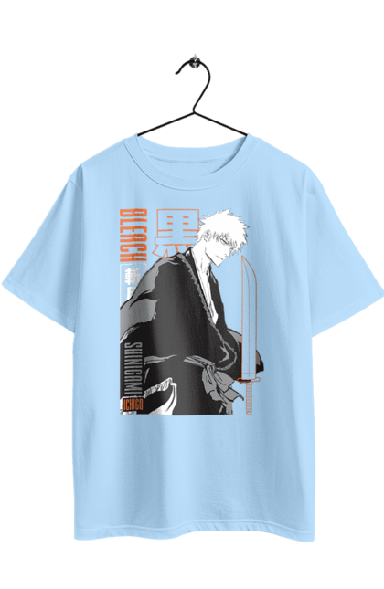 Футболка оверсайз з принтом "Бліч Куросакі Ічіґо". Anime, bleach, ichigo kurosaki, manga, аніме, бліч, ічіго, куросакі ічіґо, манга. 2070702