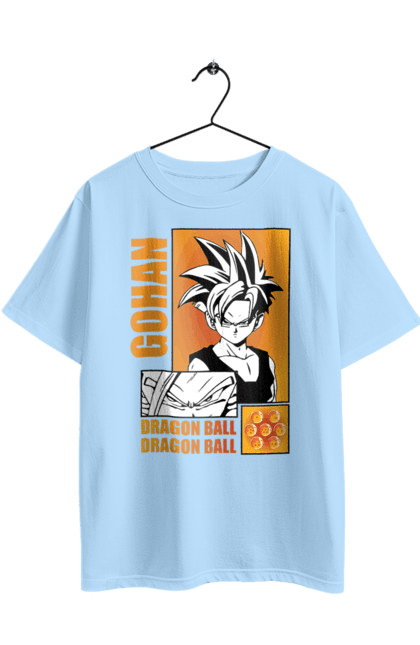 Oversized t-shirt with prints Dragon Ball Gohan. Anime, dragon ball, gohan, goku, manga, tv series, vegeta. 2070702