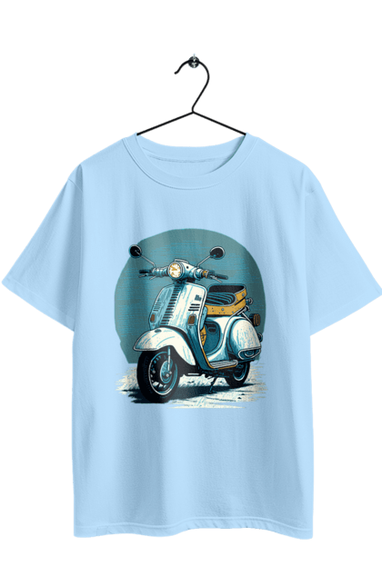 Футболка оверсайз з принтом "Мопед". Відпочинок, літо, мопед, скутер, швидкість. 2070702
