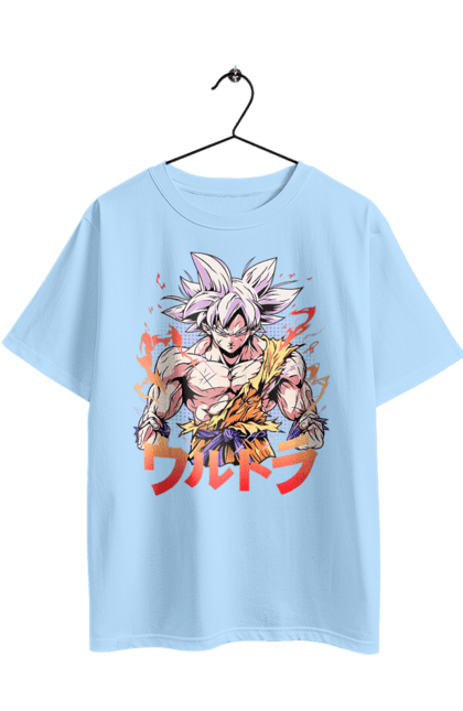 Oversized t-shirt with prints Dragon Ball Son Goku. Anime, dragon ball, goku, manga, son goku, tv series. 2070702
