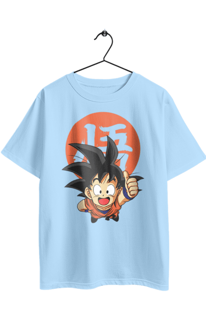 Oversized t-shirt with prints Dragon Ball Son Goku. Anime, dragon ball, goku, manga, son goku, tv series. 2070702