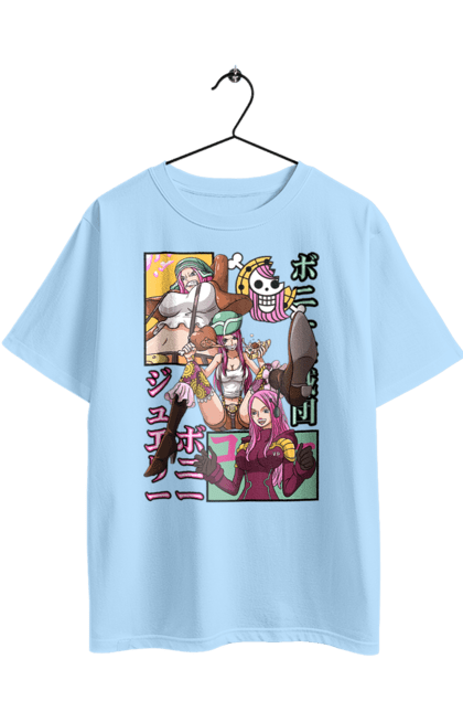 Oversized t-shirt with prints One Piece Jewelry Bonney. Anime, big eater, jewelry bonney, manga, one piece, pirates. 2070702